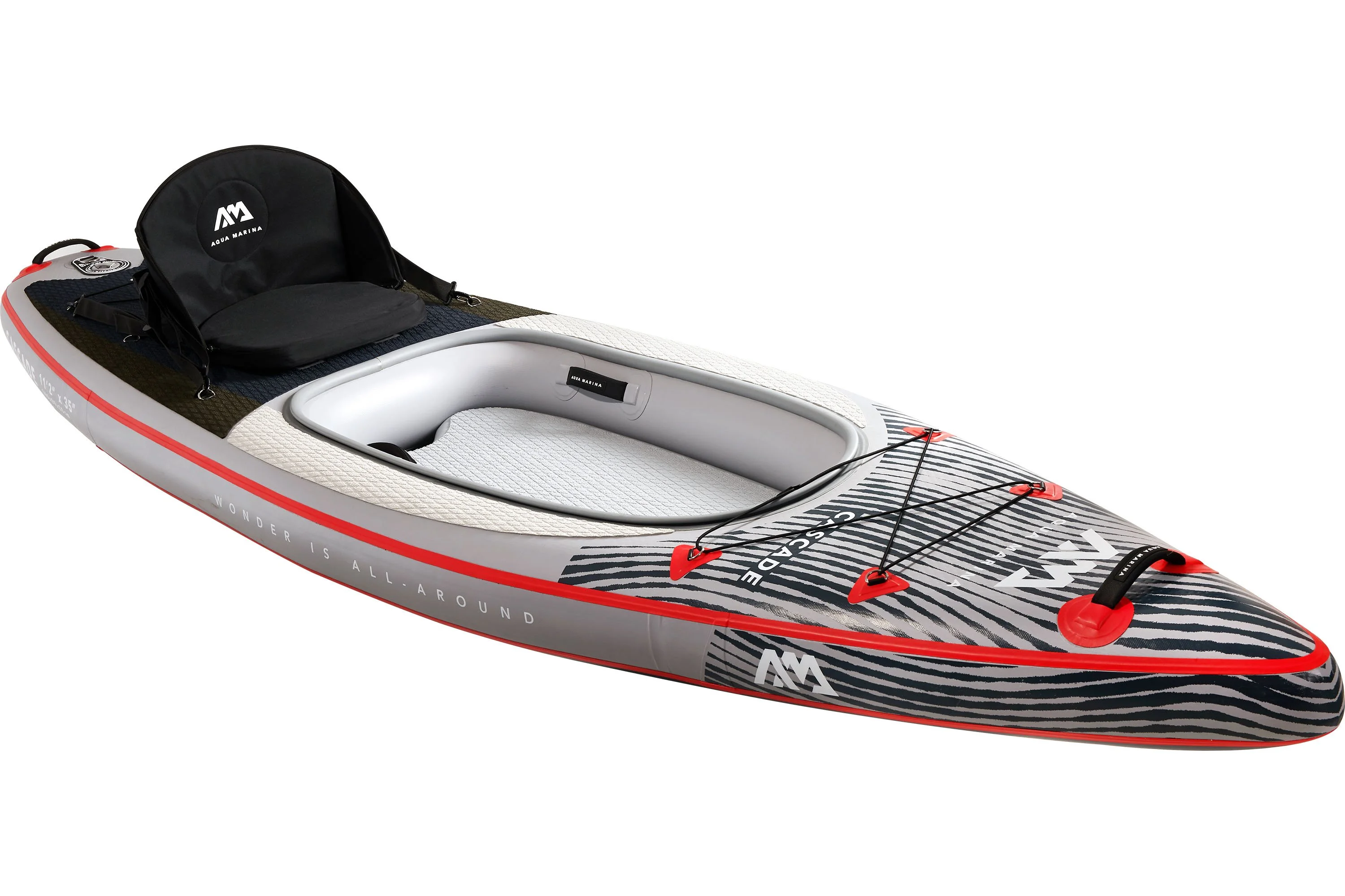 Aqua Marina VERSATILE / HYBRID KAYAK - CASCADE 11'2 - Inflatable KAYAK Package, including Carry Bag, Paddle, Fin, Pump & Safety Harness