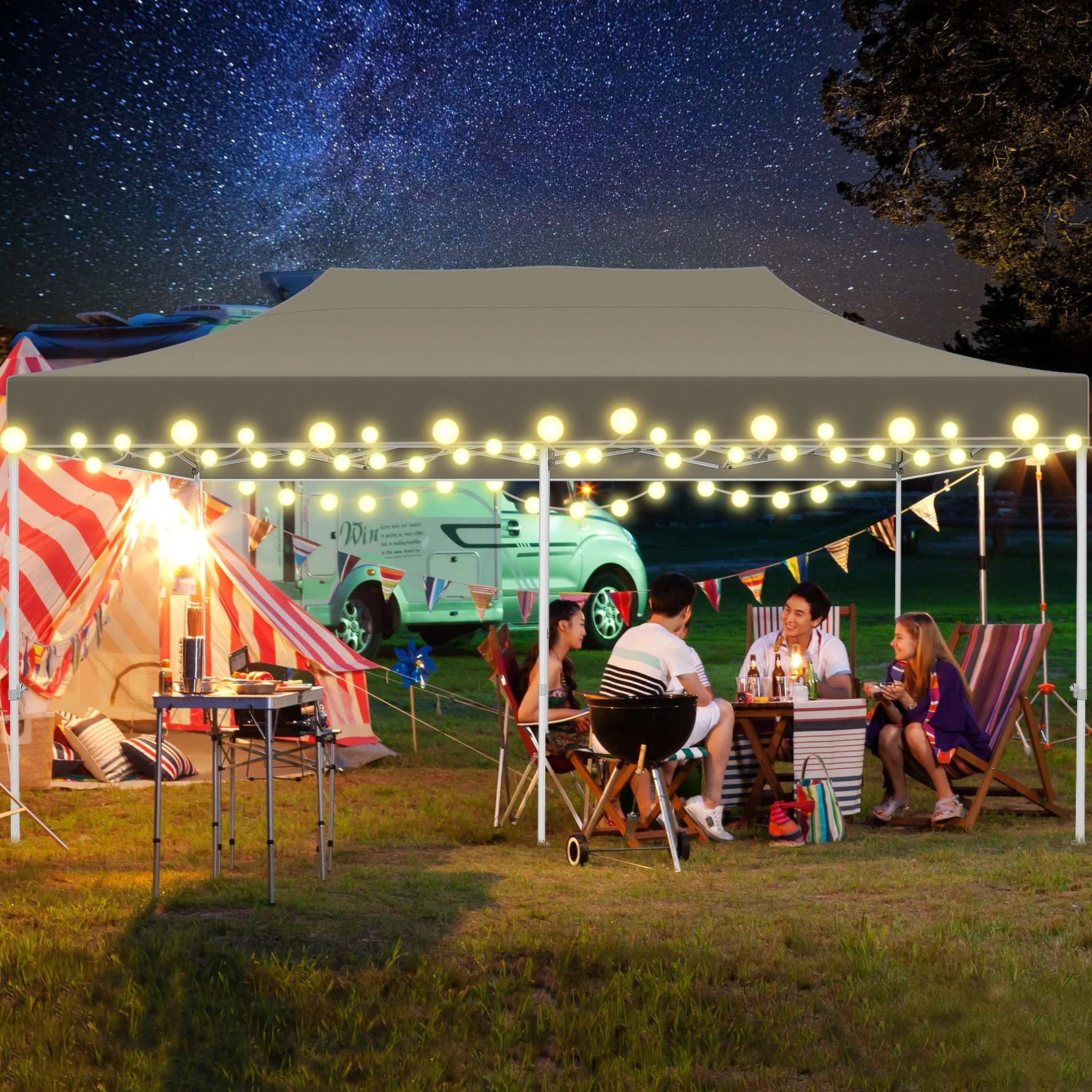 SANOPY 10x20 Pop up Canopy Tent Heavy Duty Party Tent Easy Set-up Instant Commercial Folding Outdoor Waterproof & UV 50+ Party Wedding Gazebo
