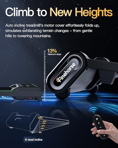 13% 6-Level Walking Pad with Auto Incline - Treadmill with Auto Incline and Remote Control