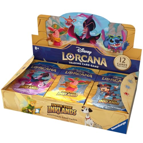 Ravensburger Disney Lorcana TCG: Into The Inklands Booster Pack Display | 24 Packs with 12 Trading Cards Each | Ideal for Collectors & Disney Fans |