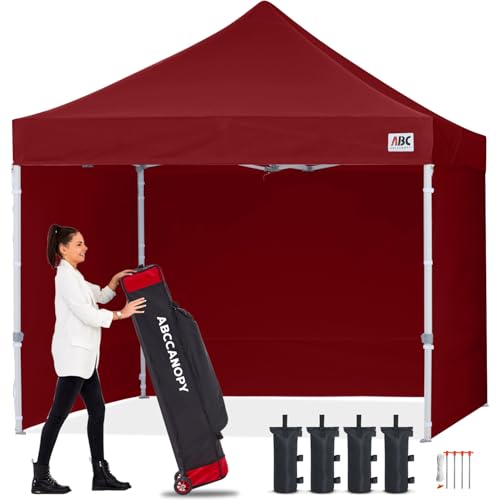 ABCCANOPY Easy Pop Up Canopy Tent with Sidewalls 10x10 Commercial -Series, White