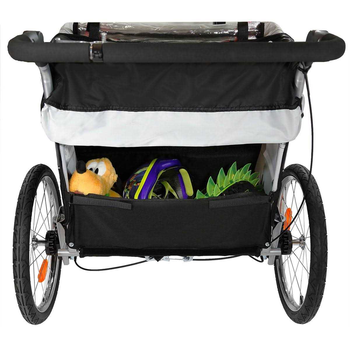 ClevrPlus Deluxe 3-in-1 Double Seat Bike Trailer Stroller Jogger for Kids - Sports Supplies Online Store