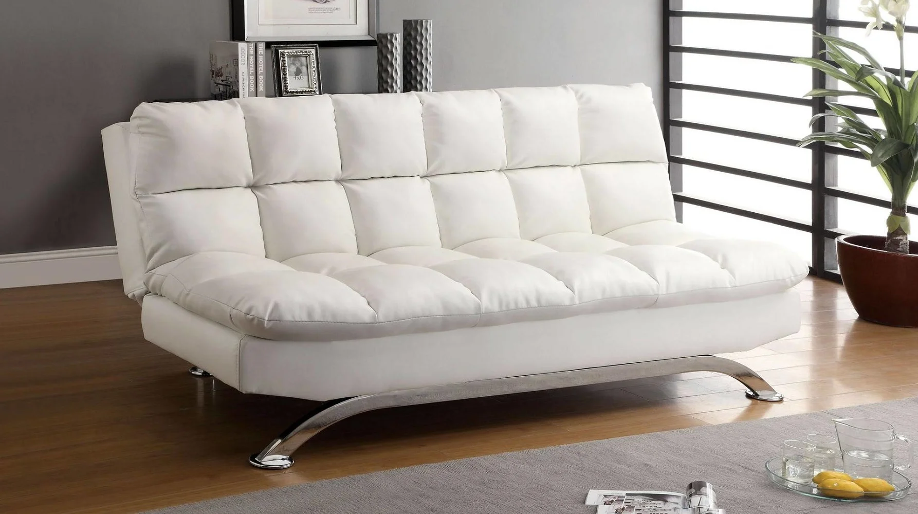 Futon Sofa, White