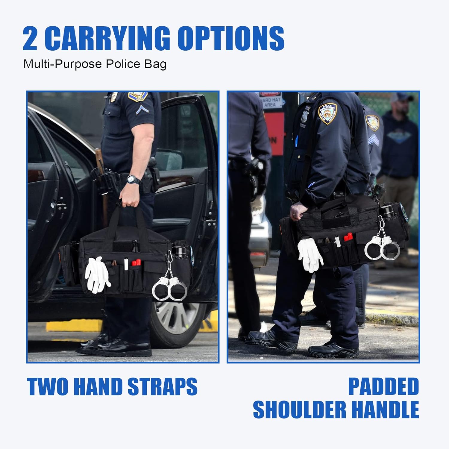 SUPAREE Police Duty Bag Law Enforcement, Tactical Car Seat Organizer Front Seat, Patrol Bag Law Enforcement Front Seat for Law Enforcement