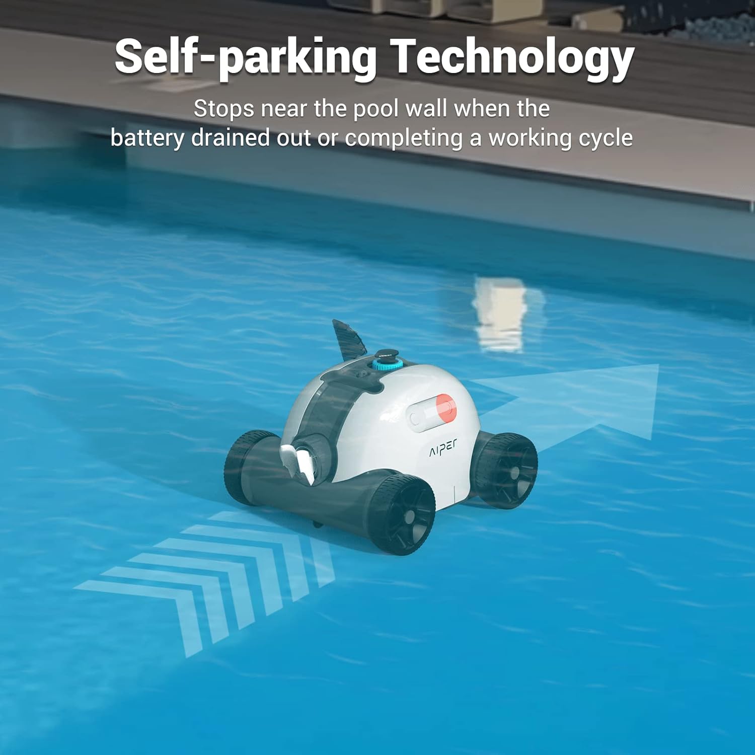 AIPER Cordless Robotic Pool Cleaner, Pool Vacuum with Upgraded Dual-Drive Motors, Self-Parking Technology