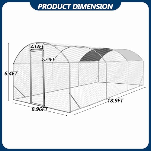 COVERONICS Metal Chicken Coop Run - Outdoor Large Chicken Coop with Waterproof Cover and Security Lock