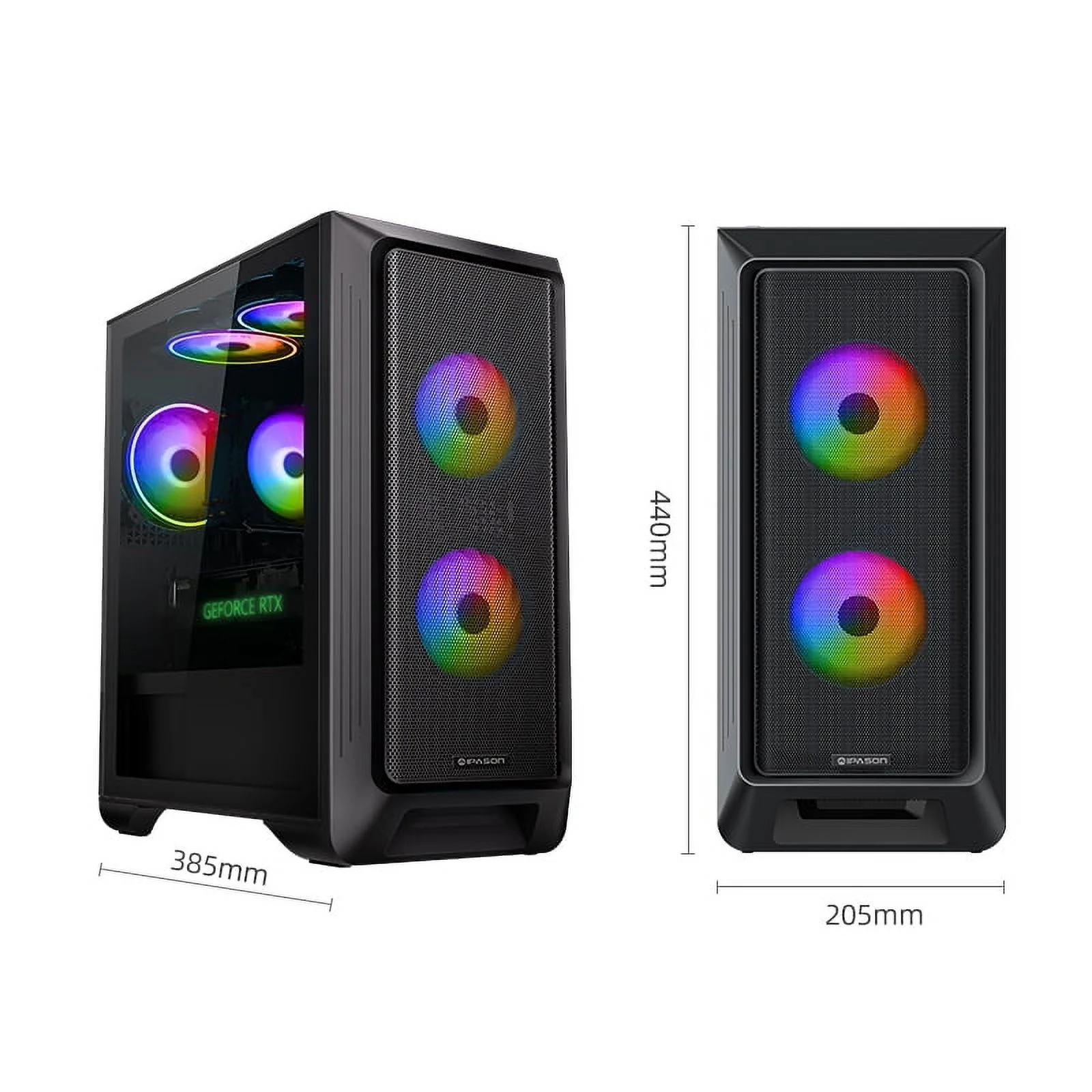 ipason Gaming Desktop: Intel Core i5-13400F, RTX 4060, 16GB DDR5, 1TB M.2 NVMe Gen3, RGB Fan Cooling, 650W 80+ Gold,Wifi,DIY Friendly