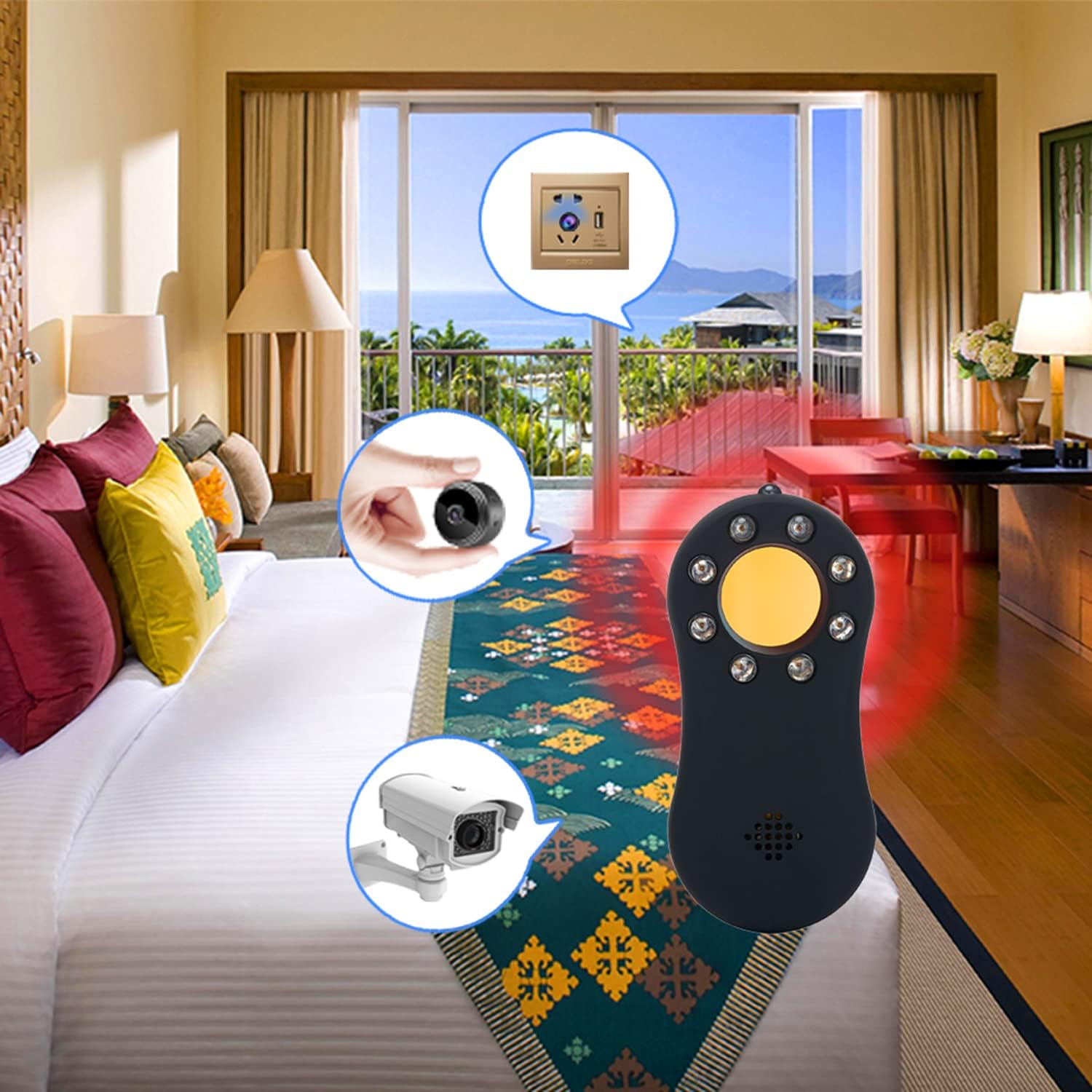 Hidden Camera Detector, Camera Detector by NOYAFA with Rechargeable Infrared Viewfinders