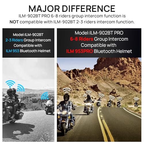 ILM Bluetooth Motorcycle Helmet Modular Flip up Full Face Dual Visor Mp3 Intercom FM Radio DOT Model 902BT(Matte Black, Large)