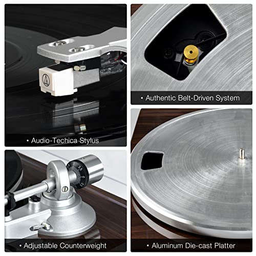 Turntables Belt-Drive Record Player with Wireless Output Connectivity