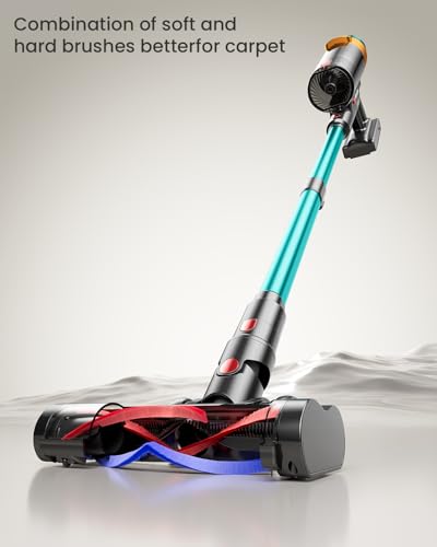 Cordless Vacuum Cleaner, 550W 45KPA 70Mins Vacuum Cleaners for Home, Stick Vacuum with Charging Dock Station, Anti-tangle Wireless Vacumm