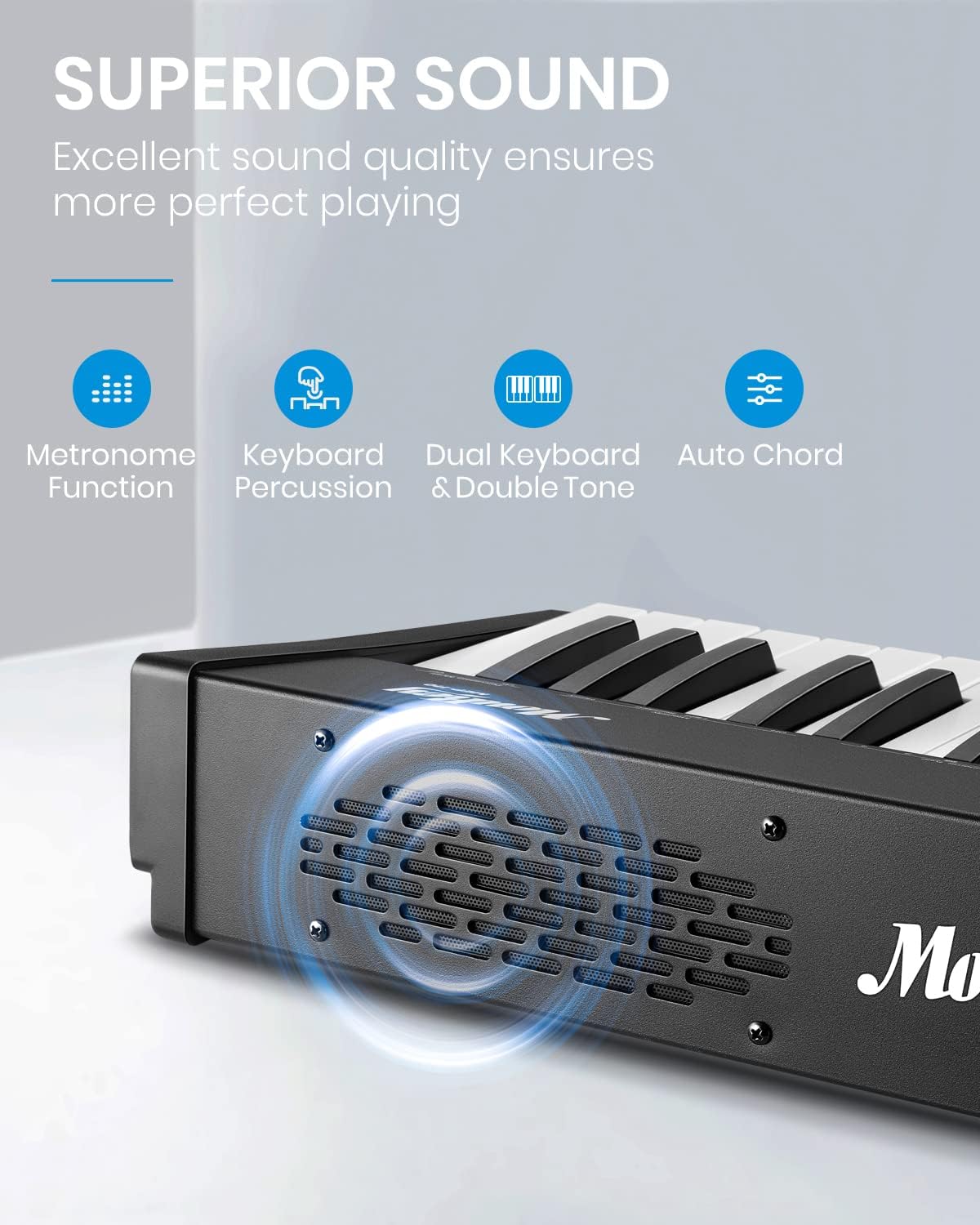 Moukey Beginner Digital Piano 88 Key Full-Size Semi-Weighted Electric Keyboard, Stand (MEP-110)