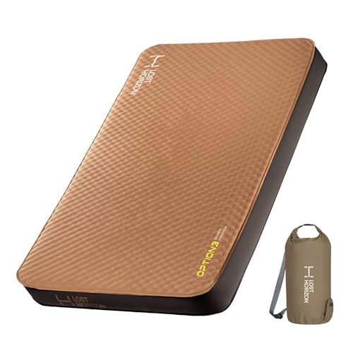 LOSTHORIZON Air & Foam Camping Mattress, Self-Inflating Sleeping Pad, 4.5" Thick, with Pump Sack, Full