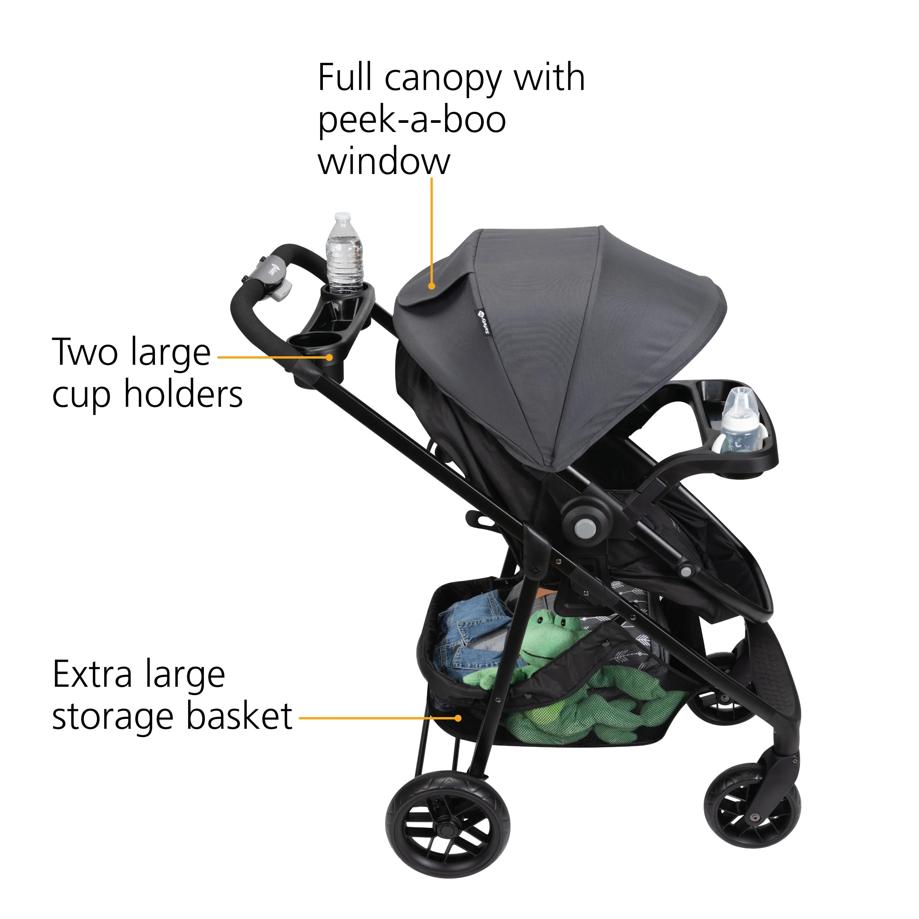 Safety 1st Grow and Go Sprint Modular Travel System Stroller with Rear-Facing Infant Car Seat, Whisper Grey