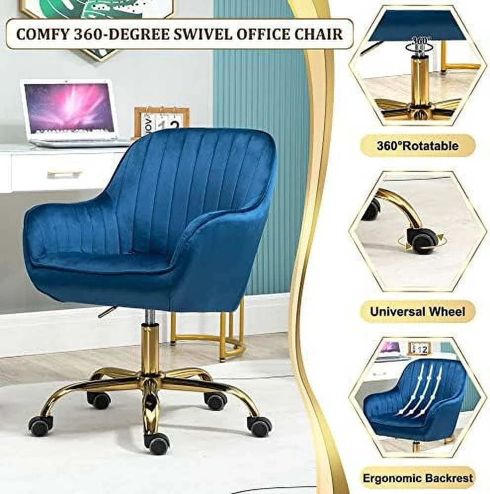 TJUNBOLIFE ° Swivel Chair with Wheels  Adjustable Height Home Office Chair Rolling Living Room Chair Boucle Dining Chair with Backrest/Armrest