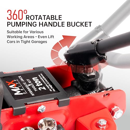 3-Ton (6600lbs) Low-Profile Dual Pistons Heavy-Duty Steel Racing Floor Jack with Quick Lift Hydraulic Pump