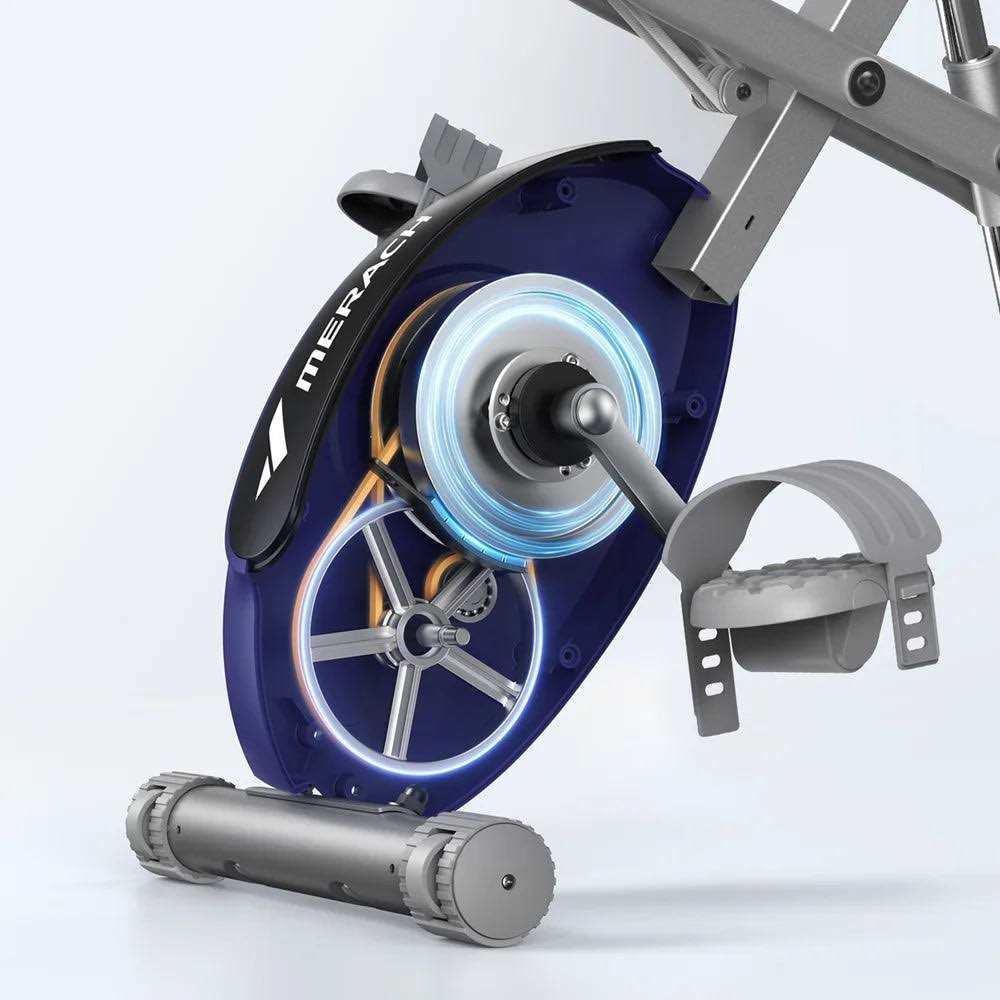 MERACH Folding Exercise Bike, 4 in 1 Magnetic Stationary Bike for Home with 16-Level Resistance, Exclusive APP