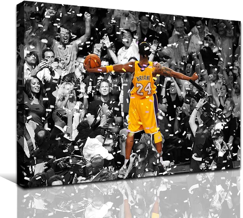JUSTBR Canvas Wall Art Basketball Players Pictures Painting Sports Posters Artwork Home Decor for Basketball Fan Memorabilia Gifts Living Room