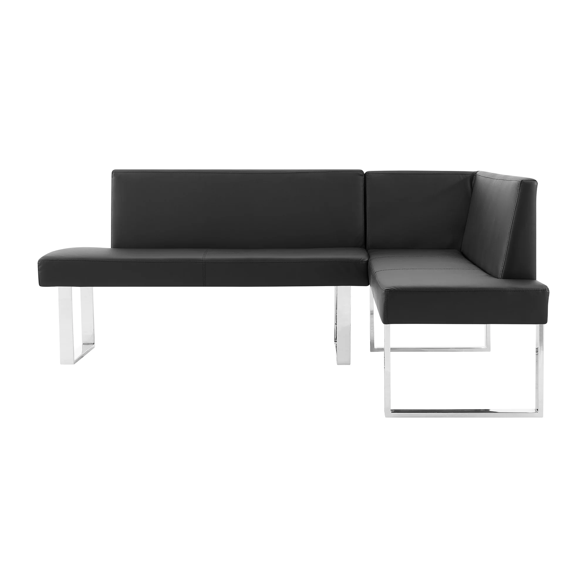 Armen Living Amanda 3-Piece Faux Leather & Wood Dining Set in Black/White