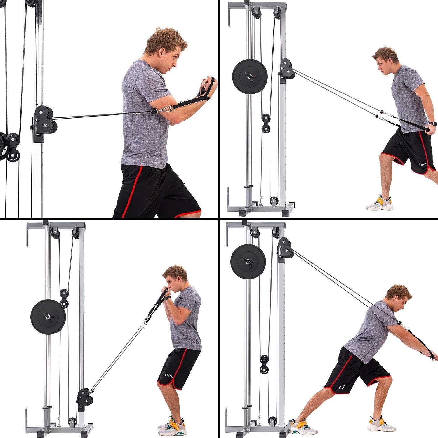 Merax Wall Mount Cable Station with Adjustable Dual Pulley System Pull Down Fitness Station - Sports Supplies Online Store
