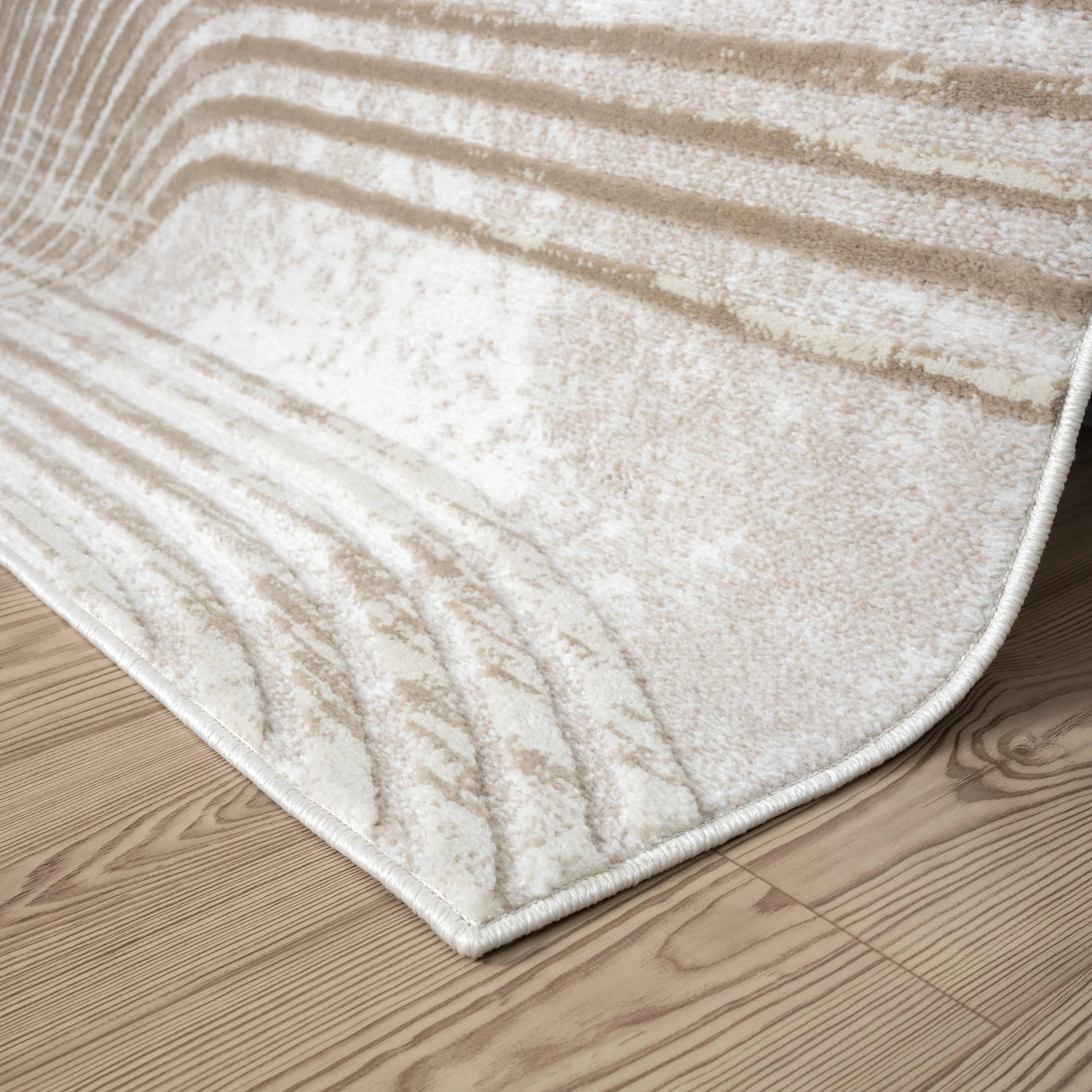 Abani Viva Collection Area Rug Mid Century Modern Bedroom Living Room Decor Floor Rug 8 x 10 Cream - Curated Treasures Market