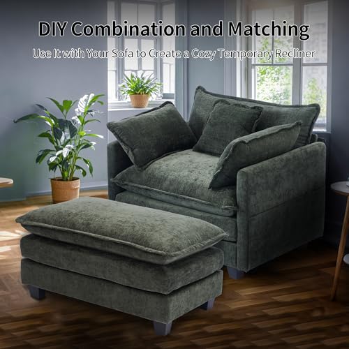 SweetGO corporation 40" Chenille Lounge Chair for Reading, Modern Couch Cozy Sofa Bed