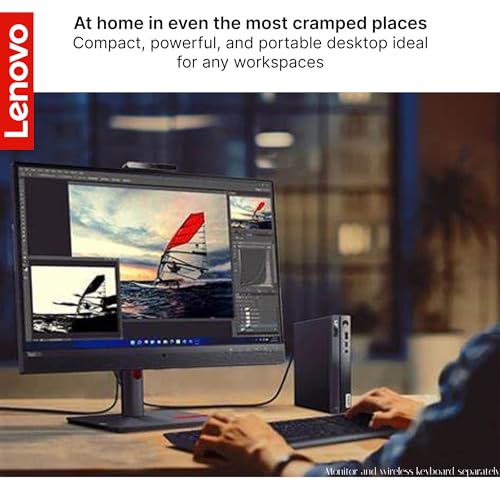 Lenovo ThinkCentre Neo 50q Gen 4 Thin Client Desktop, Intel 12th Gen 5-Core Processor, 16GB RAM, 512GB SSD, HDMI, Wired keyboard and mouse