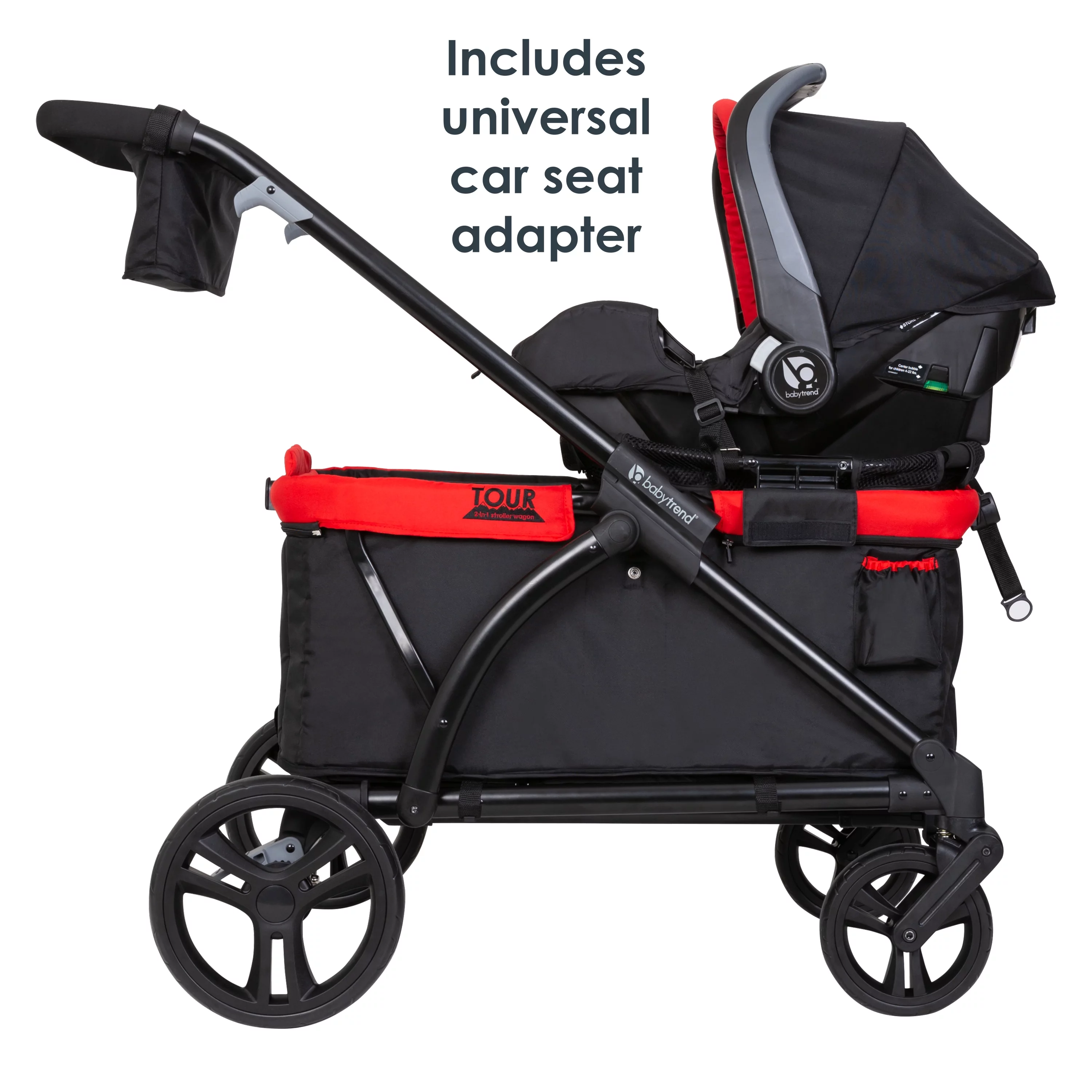 Baby Trend Tour 2-in-1 Stroller Wagon - Mars Red - Red