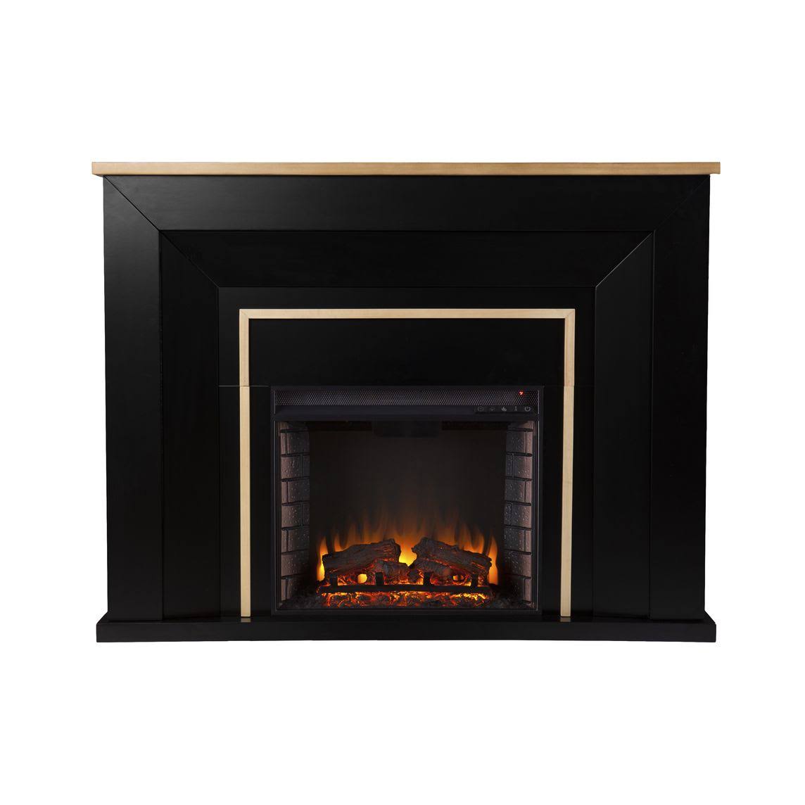 Southern Enterprises Cardington Electric Fireplace in Black/Natural
