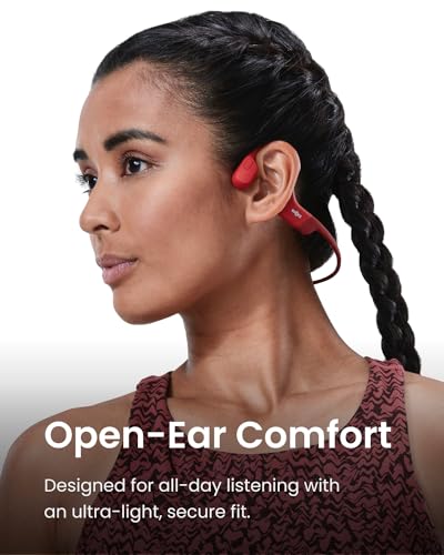 SHOKZ OpenRun - Open-Ear Bluetooth Bone Conduction Sport Headphones, Sweat Resistant Wireless Earphones for Workouts and Running, Built-in Mic