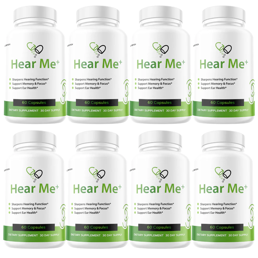 Hear Me+ Hearing Relief, Tinnitus Support Hear Me Ear Health - 8 bottles - Kansas Nuitrition - HNZSDS