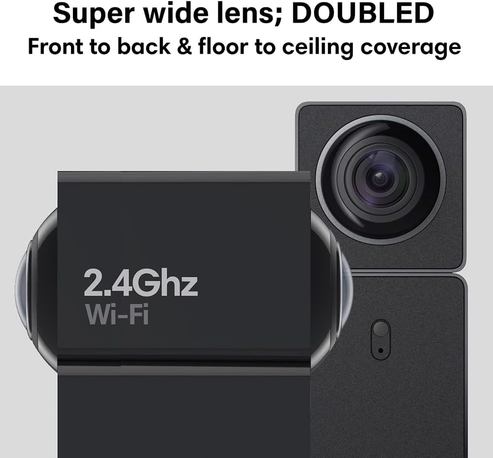 Tobicam Indoor Security Camera Shows 4 Views All at Once (2 Cams Built-in 1) Plug-in Smart Camera for Home Security, 1080P HD WiFi