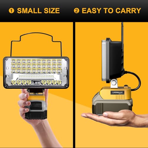 Cordless 20V Max LED Work Light for Dewalt 20V Battery