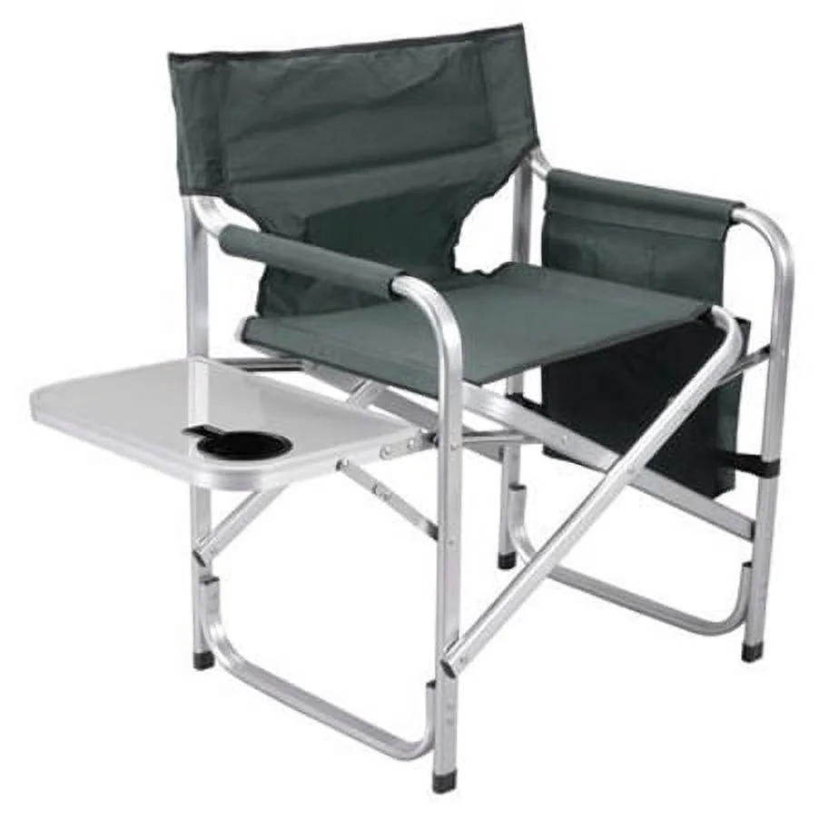 Faulkner 48870 Green Director's Chair with Pocket Pouch & Folding Tray