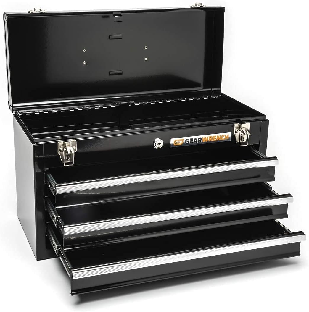 GEARWRENCH 20inch 3 Drawer Steel Tool Box, Black - 83151