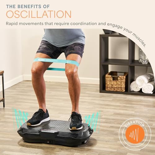 Lifepro Waver Vibration Plate Exercise Machine – High-Intensity Vibration for Muscle Activation, Full-Body Workout Vibrating Platform with Loop Bands