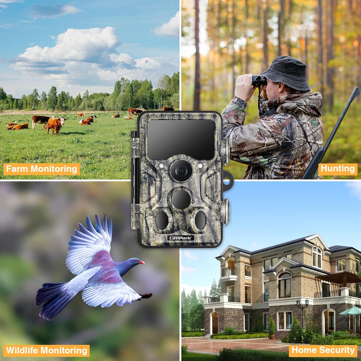 WiFi Bluetooth Trail Camera, 20MP 1296P 2.4” LCD Game Camera，Clear 100ft No Glow Infrared Night Vision