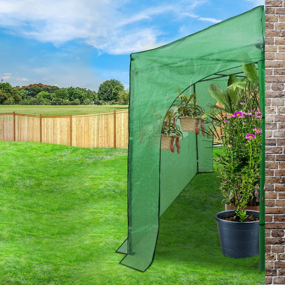 EAGLE PEAK 10'x 5' Portable Lean to Walk-in Greenhouse Instant Pop-up Fast Setup Indoor Outdoor Plant Gardening Green House Canopy