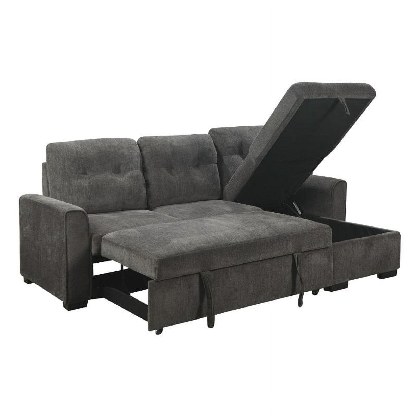 Bowery Hill Modern / Contemporary Reversible Sectional in Dark Gray Finish