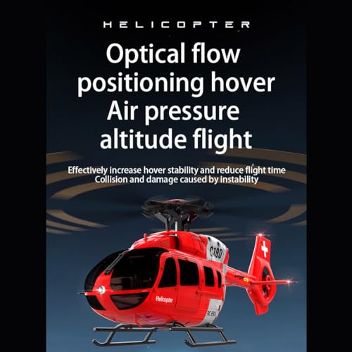 C190 1/30 Scale 6CH Single-Rotor RC Helicopter, Altitude Hold & Gyro Stabilization RC Plane, Beginner-Friendly Drone for Adult(4 Battery)