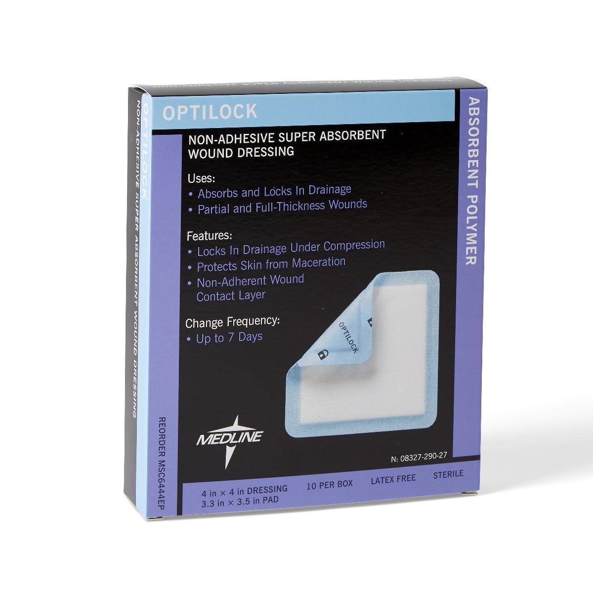 OptiLock Non-Adhesive Dressings,4x4in (Case of 100)