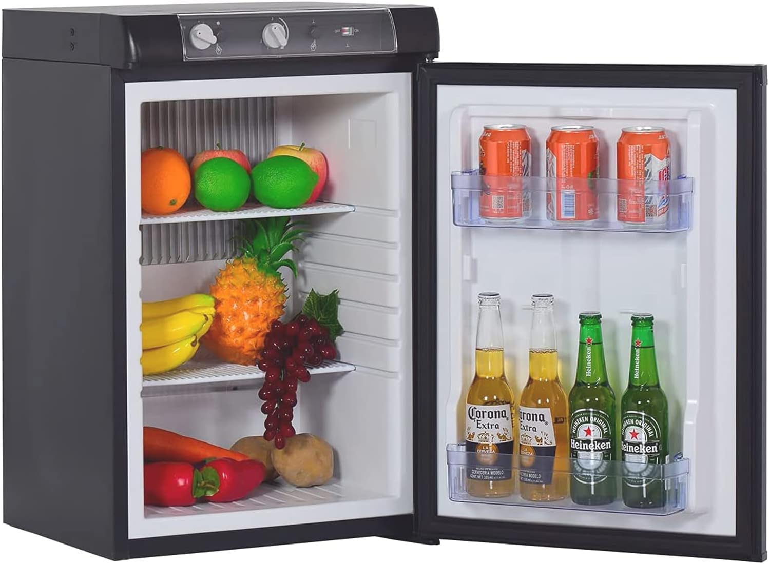 SMETA 3 Way Fridge Propane Refrigerator without Freezer Gas/12V/110V for RV Truck Camping Off Grid Fridge 2.1 Cu.Ft, Black