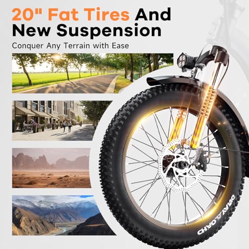 1000W Folding Electric Bike,48V 20AH Removable Battery E Bike,30+MPH,80 Miles Max Range Electric Bike for Adults,20" Fat Tire Foldable ebike