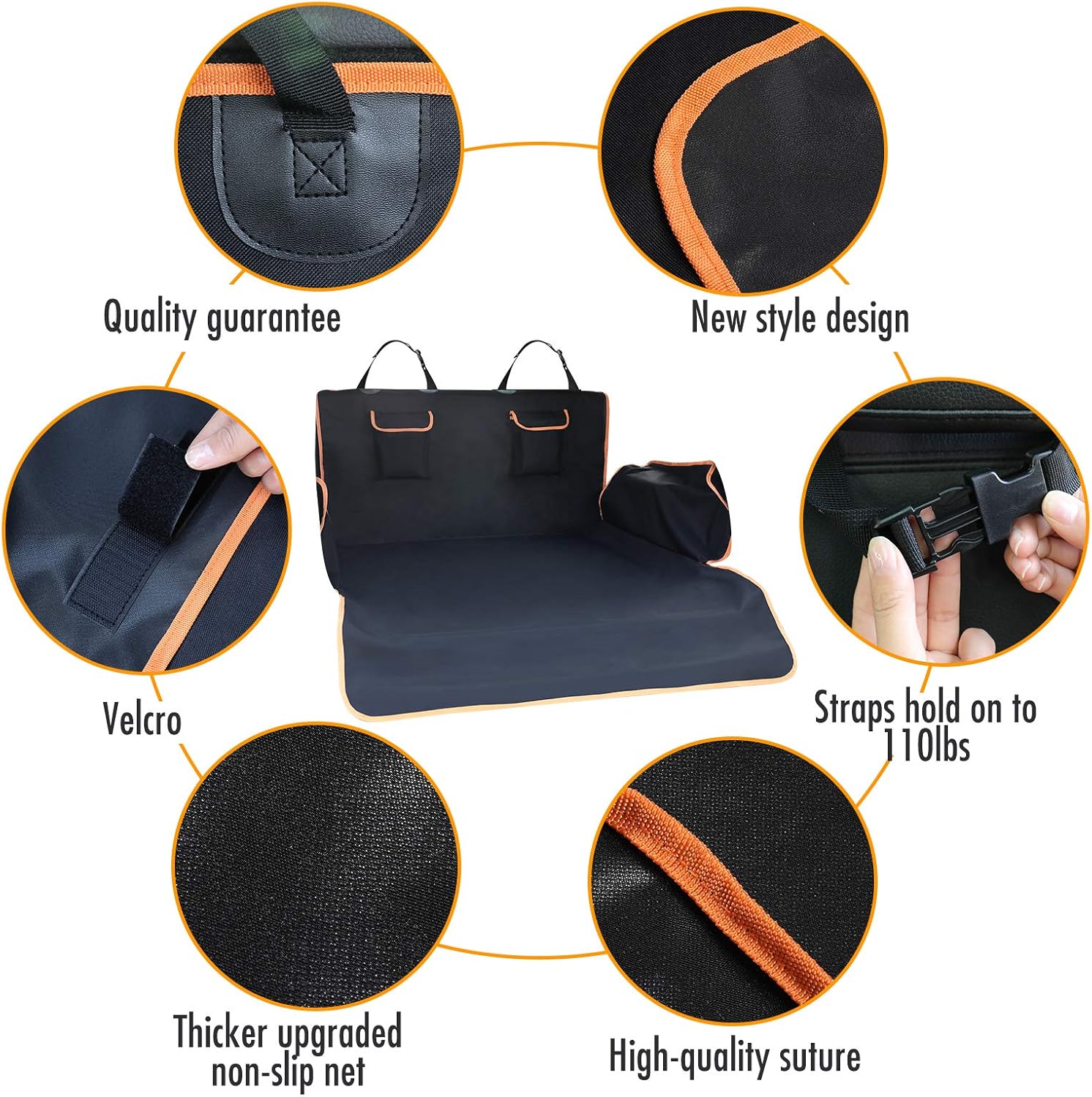 Pet Cargo Cover Liner for Car and SUV,Van & Jeep Washable, Waterproof Nonslip Trunk Free Pet Barrier Universal Pet Seat Cover (Yellow)
