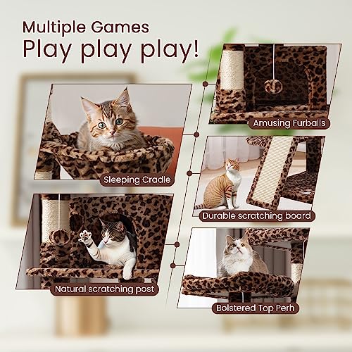 SHA CERLIN 68 Inches Multi-Level Large Cat Tree for Large Kitties/Big Cat Tower with Condo/Cozy Plush &zwnj