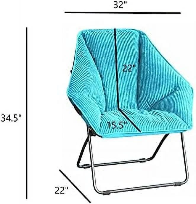 xrboomlife Limited Portable Foldable Hexagon Plush Indoor Accent Seat Folding Dish Chair  Perfect for Bedrooms  Dorm Rooms  Living Rooms  and Gaming