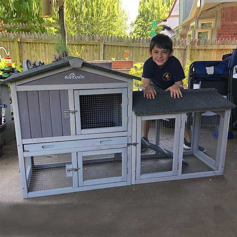 Aivituvin Rabbit Hutch Easy Combine with Second Bunny Cage AIR02 - Pet Supplies online store