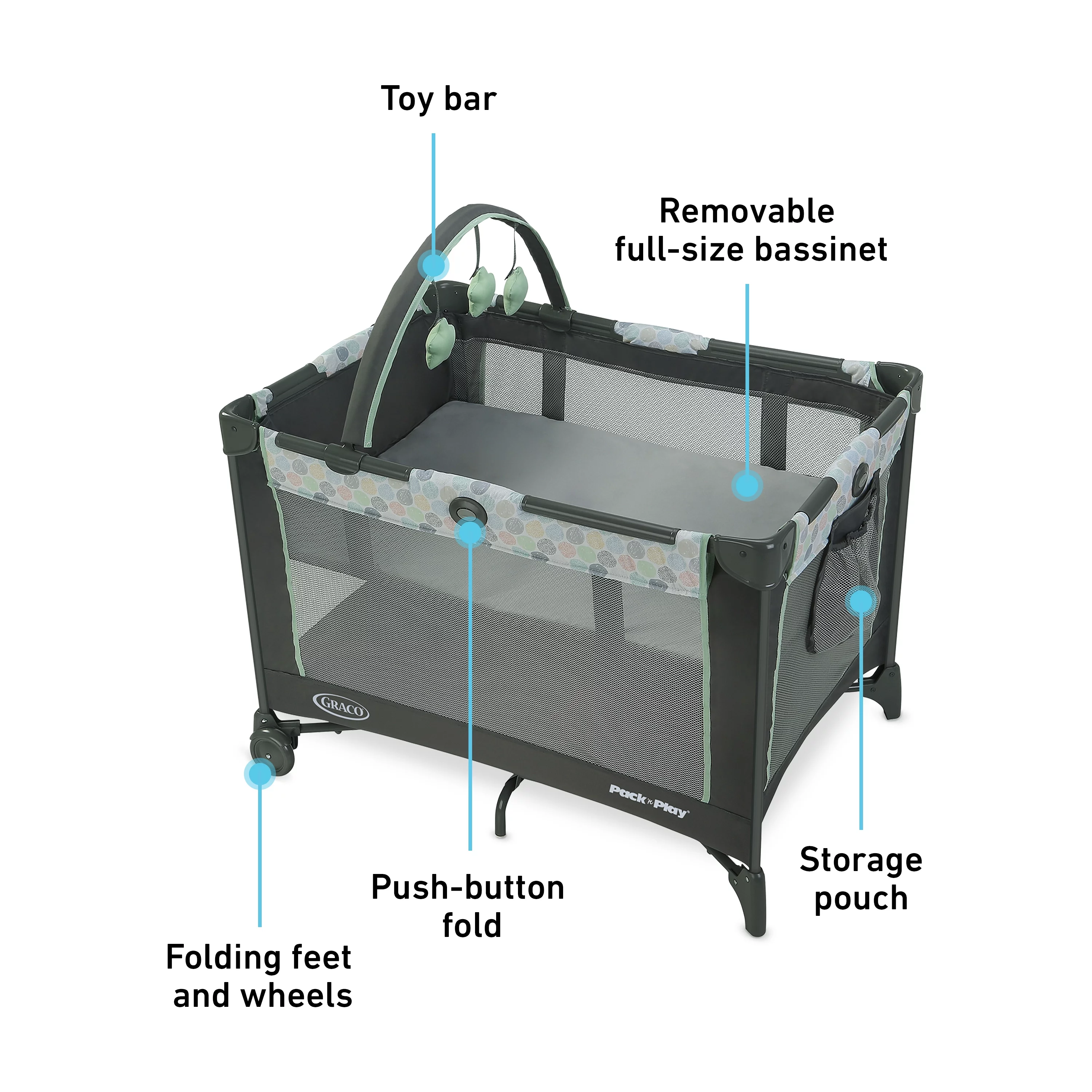 Graco Pack 'n Play On the Go Playard, Kaden, Unisex, 21.21 lbs