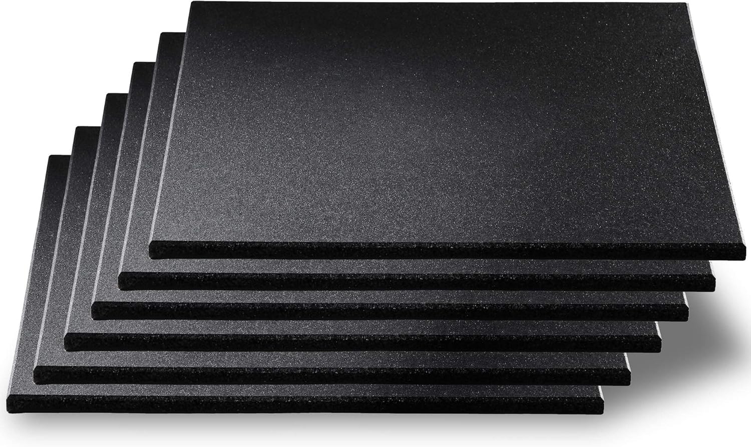 CyclingDeal Gym Floor Tiles Set- 6 Pack 500x500x15mm (2.69 SQ. FT. Each) Thick Rubber Exercise Workout Equipment Ground Mat- Noise&Shock Absorbing