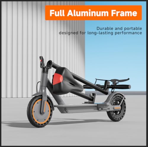 Electric Scooter for Adults with Seat, Folding Commuter E Scooter with 350W Motor, 19MPH Speed, 21 Miles Long Range, Dual Brakes, App Control
